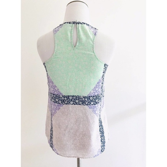 J Crew | Widowpane Silk Halter Top Womens Size 00 Purple Floral Sleeveless - Picture 4 of 11